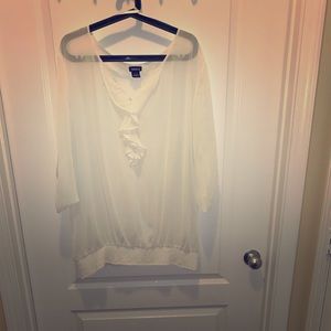 💝Torrid Cream Sheer Chiffon Style Shirt